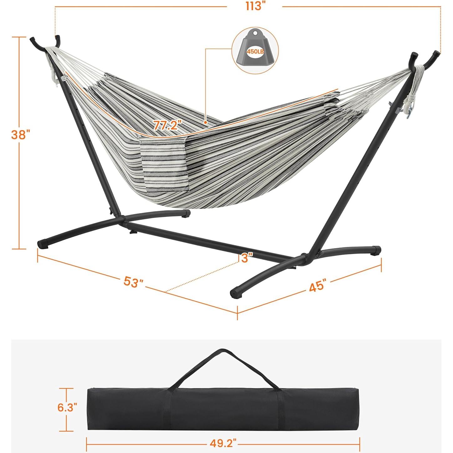 Conjunto de hamaca y soporte Yaheetech para 2 personas 204 kg