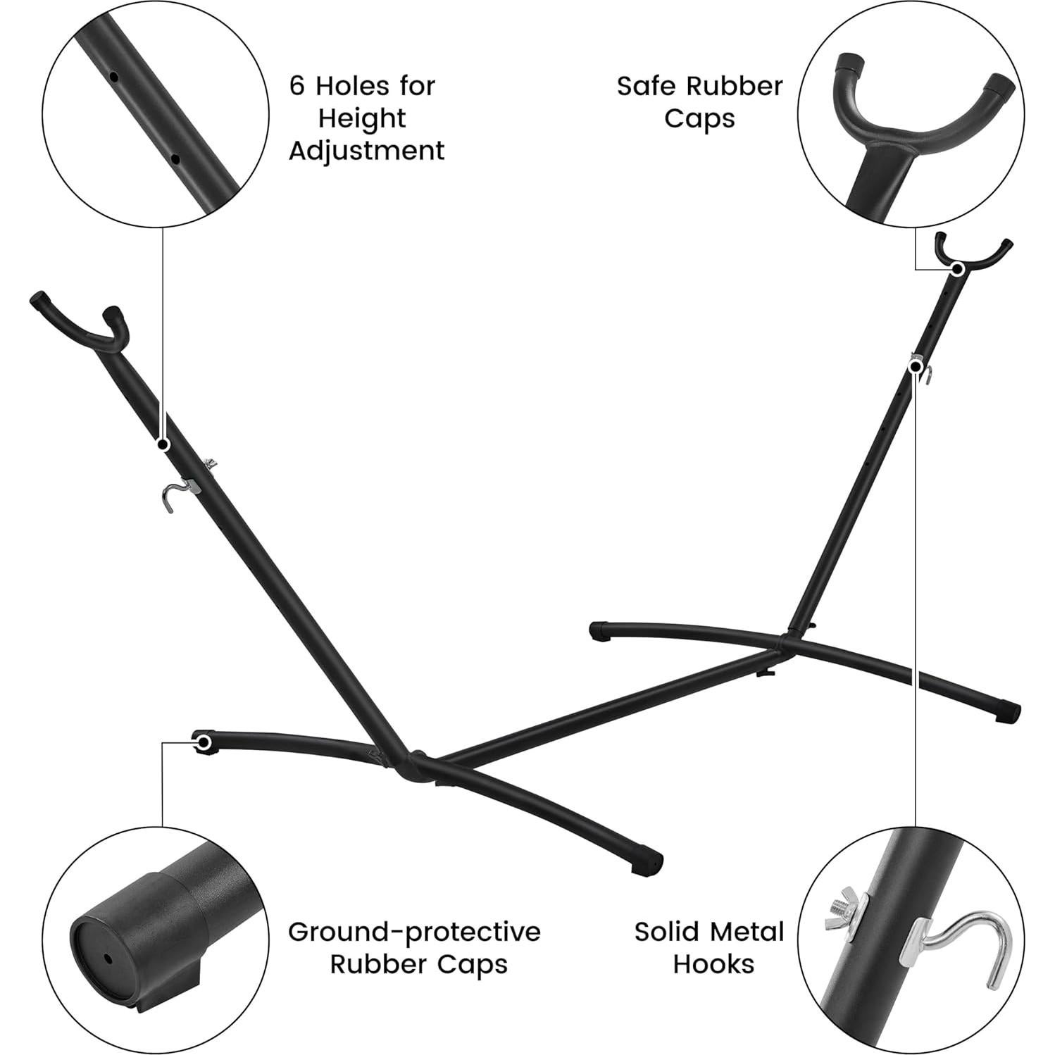 Conjunto de hamaca y soporte Yaheetech para 2 personas 204 kg