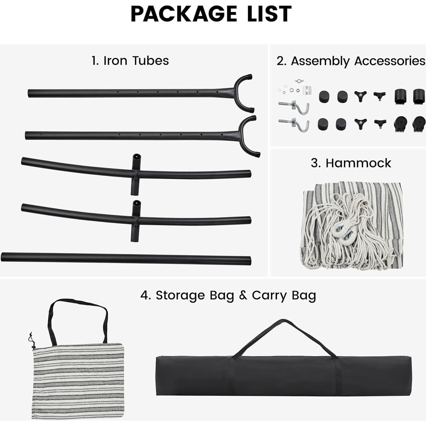 Conjunto de hamaca y soporte Yaheetech para 2 personas 204 kg