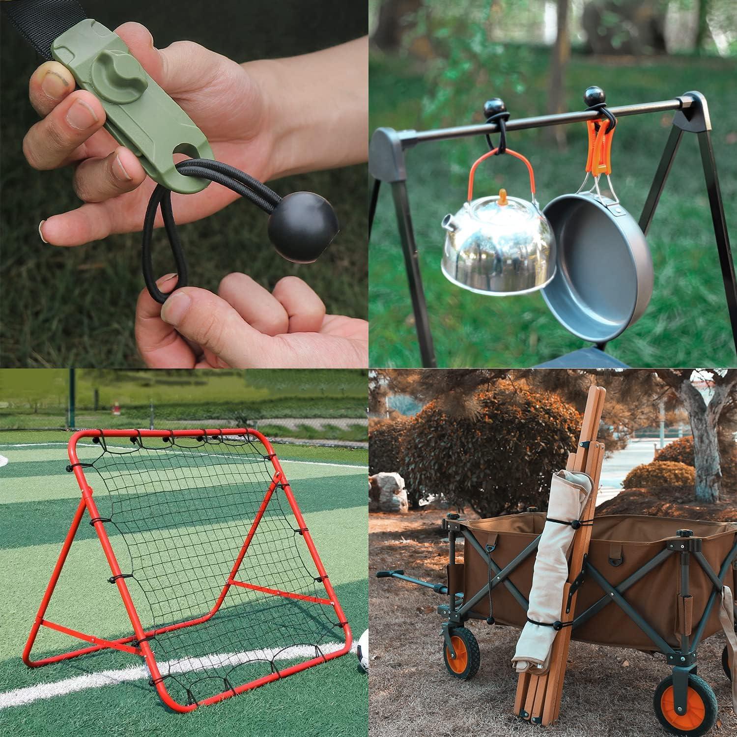 Cuerdas Bungee LOOGI 25PCS Elásticas 10 cm Resistente UV Negro