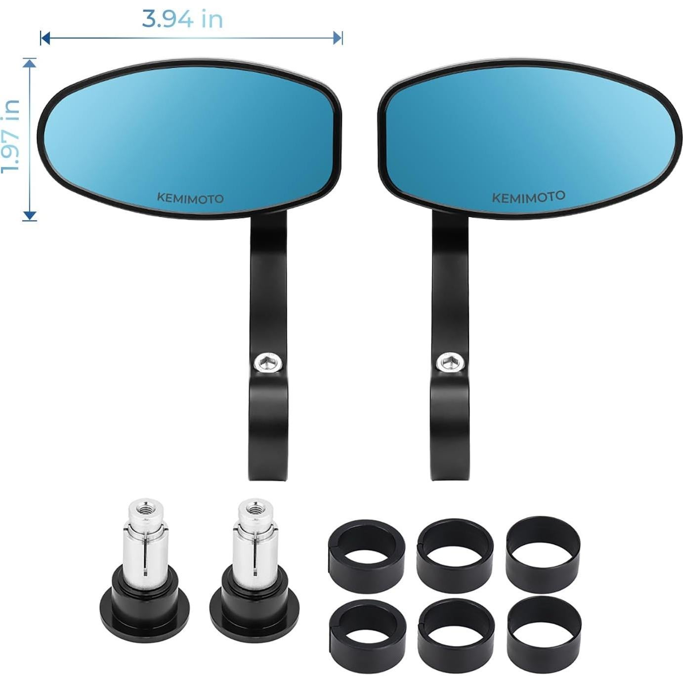 Espejo Retrovisor KEMIMOTO CNC Antideslumbrante 9.8x4.9cm