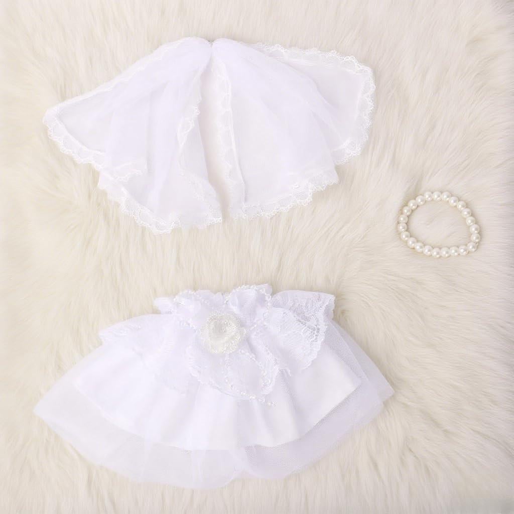 Vestido de Novia para Muñecas 17cm VVQUI - 3 Piezas Tul con Perlas