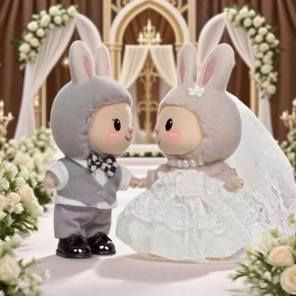 Vestido de Novia para Muñecas 17cm VVQUI - 3 Piezas Tul con Perlas