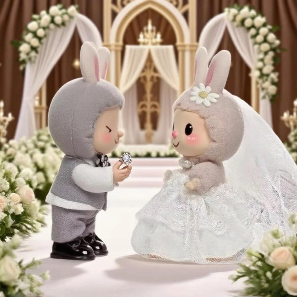 Vestido de Novia para Muñecas 17cm VVQUI - 3 Piezas Tul con Perlas