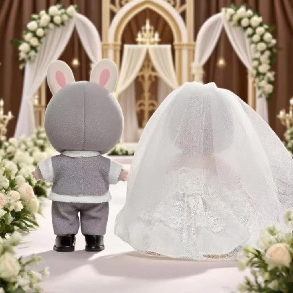 Vestido de Novia para Muñecas 17cm VVQUI - 3 Piezas Tul con Perlas