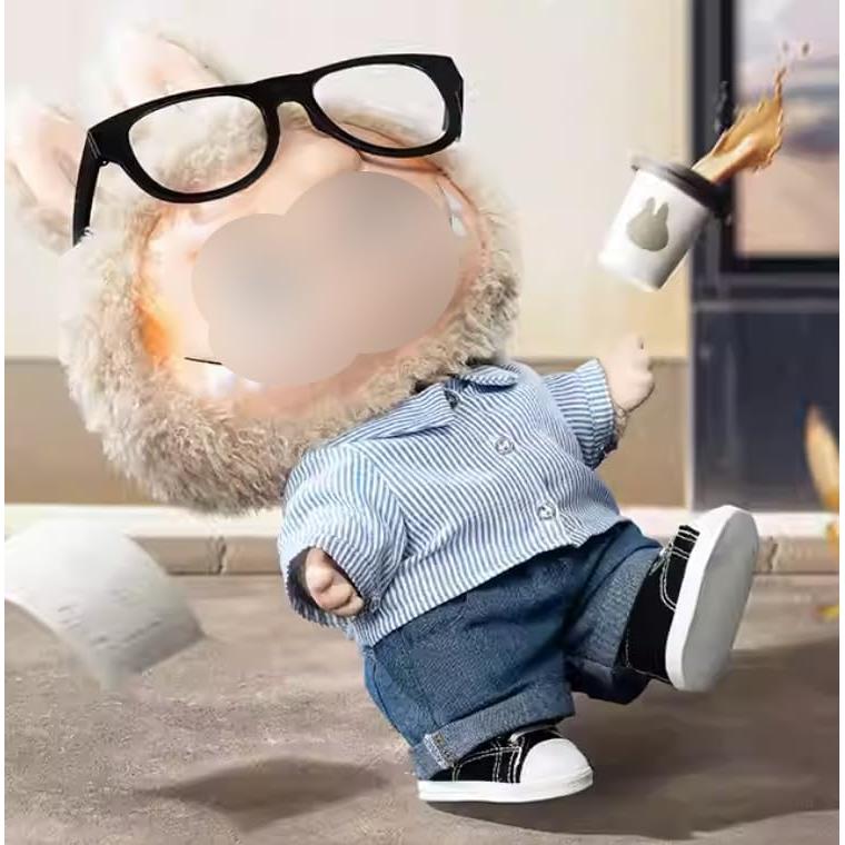 Zapatillas de Lona Miniatura Labubu, Set 2 Pares Rojo y Negro