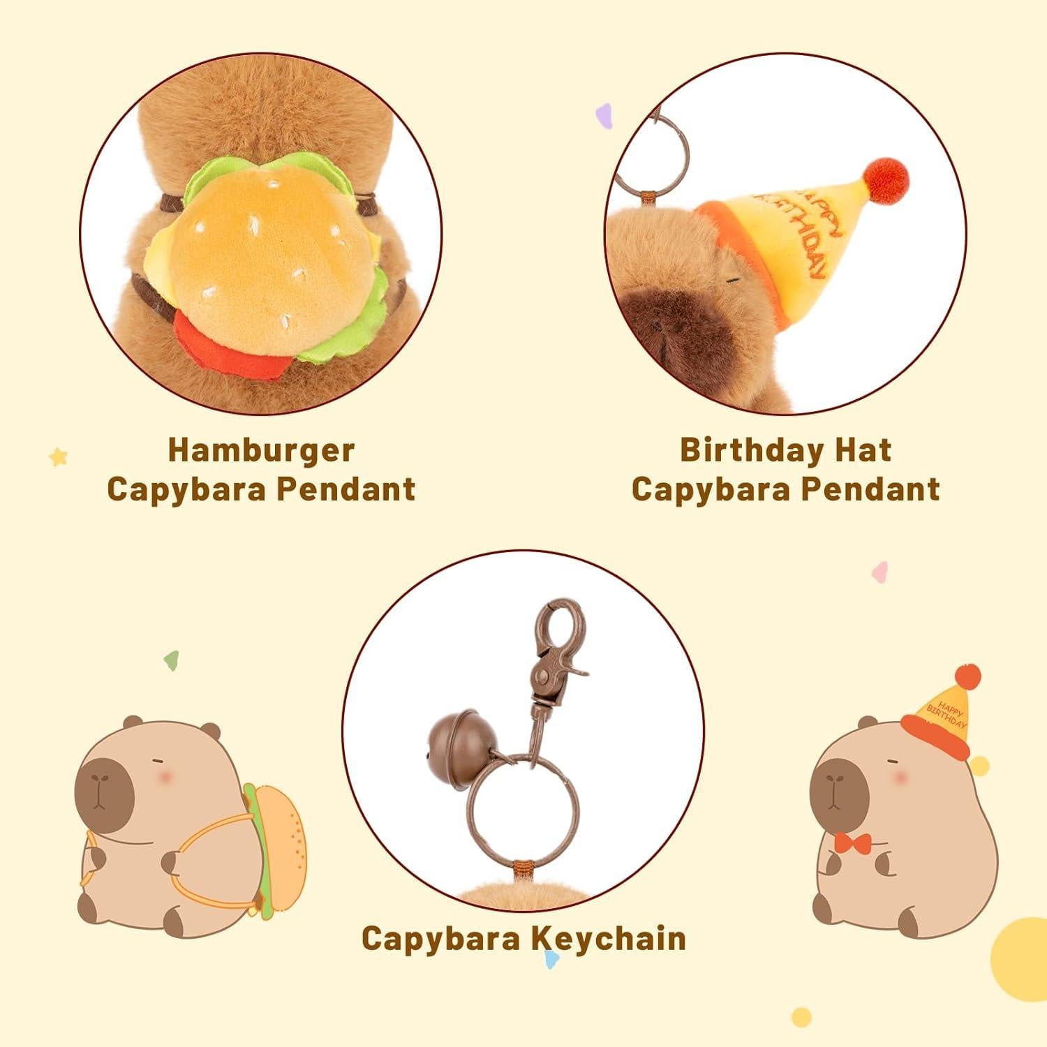 Llavero de Peluche Capibara Adorlynetty 11.94 cm Suave