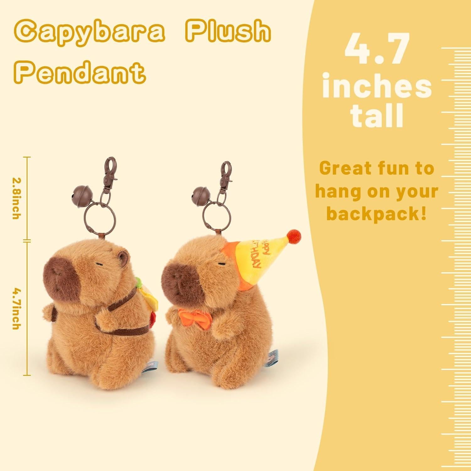 Llavero de Peluche Capibara Adorlynetty 11.94 cm Suave