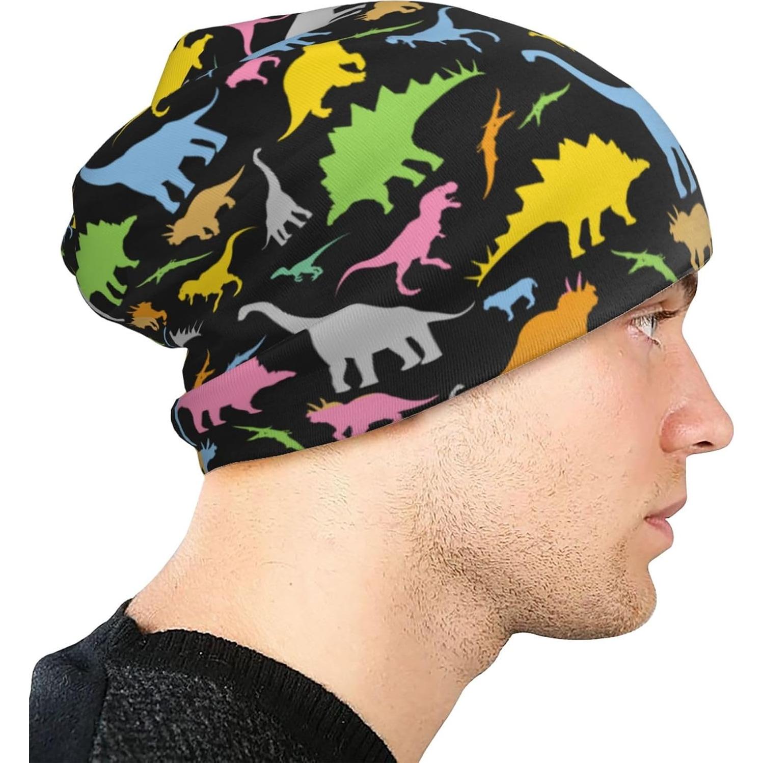 Gorro de Punto Cálido Unisex Dinosaurio Dino - Talla Única