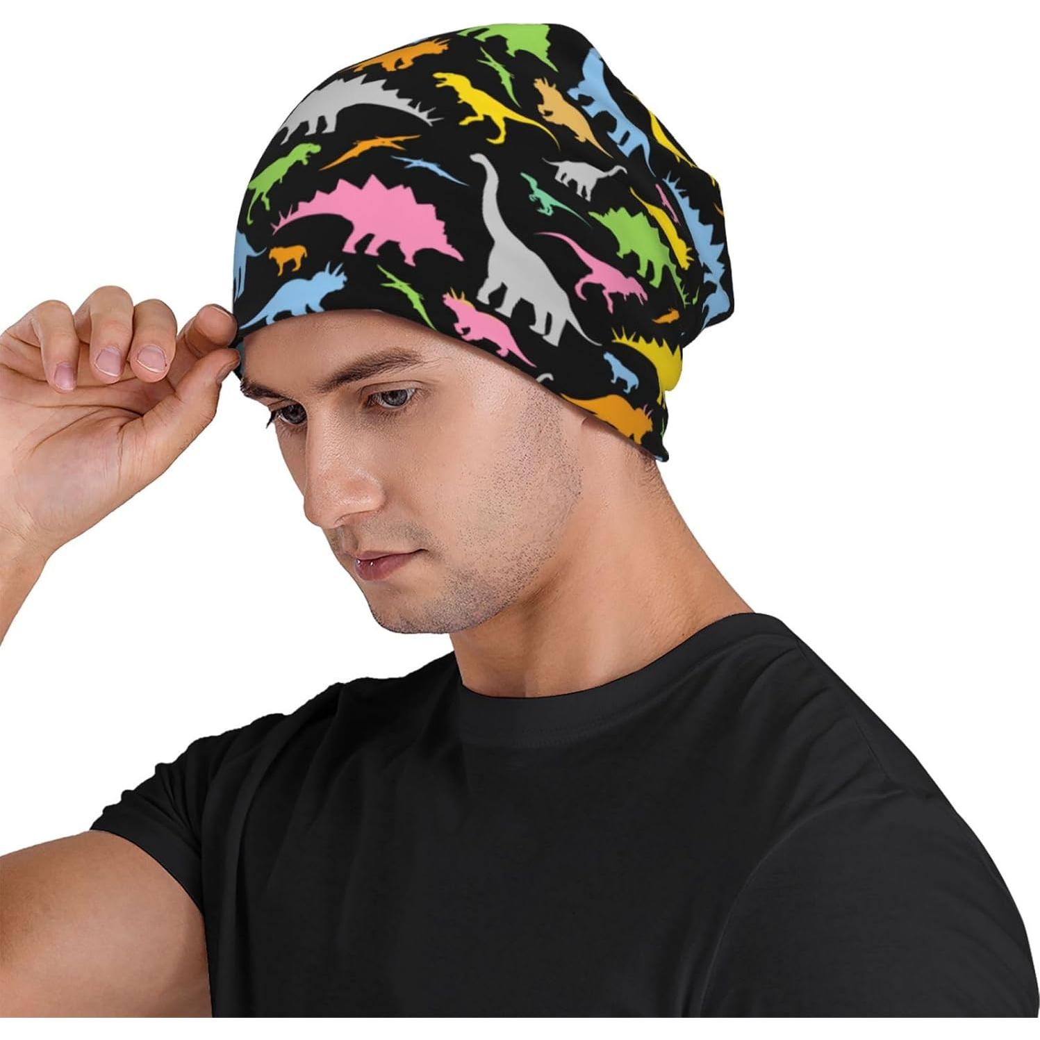 Gorro de Punto Cálido Unisex Dinosaurio Dino - Talla Única