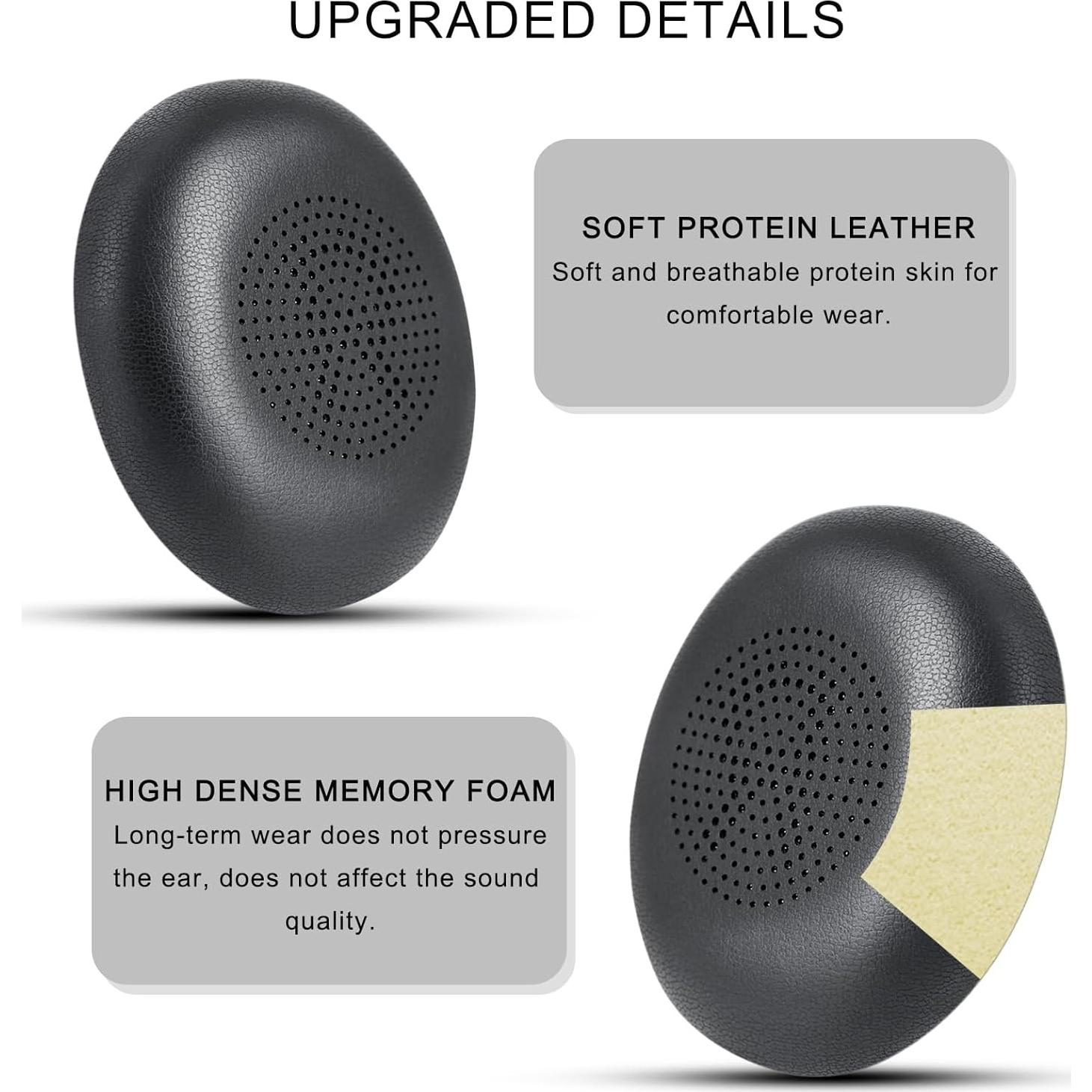 Almohadillas de Reemplazo Gvoears para Jabra Evolve2 65/40 - Negro