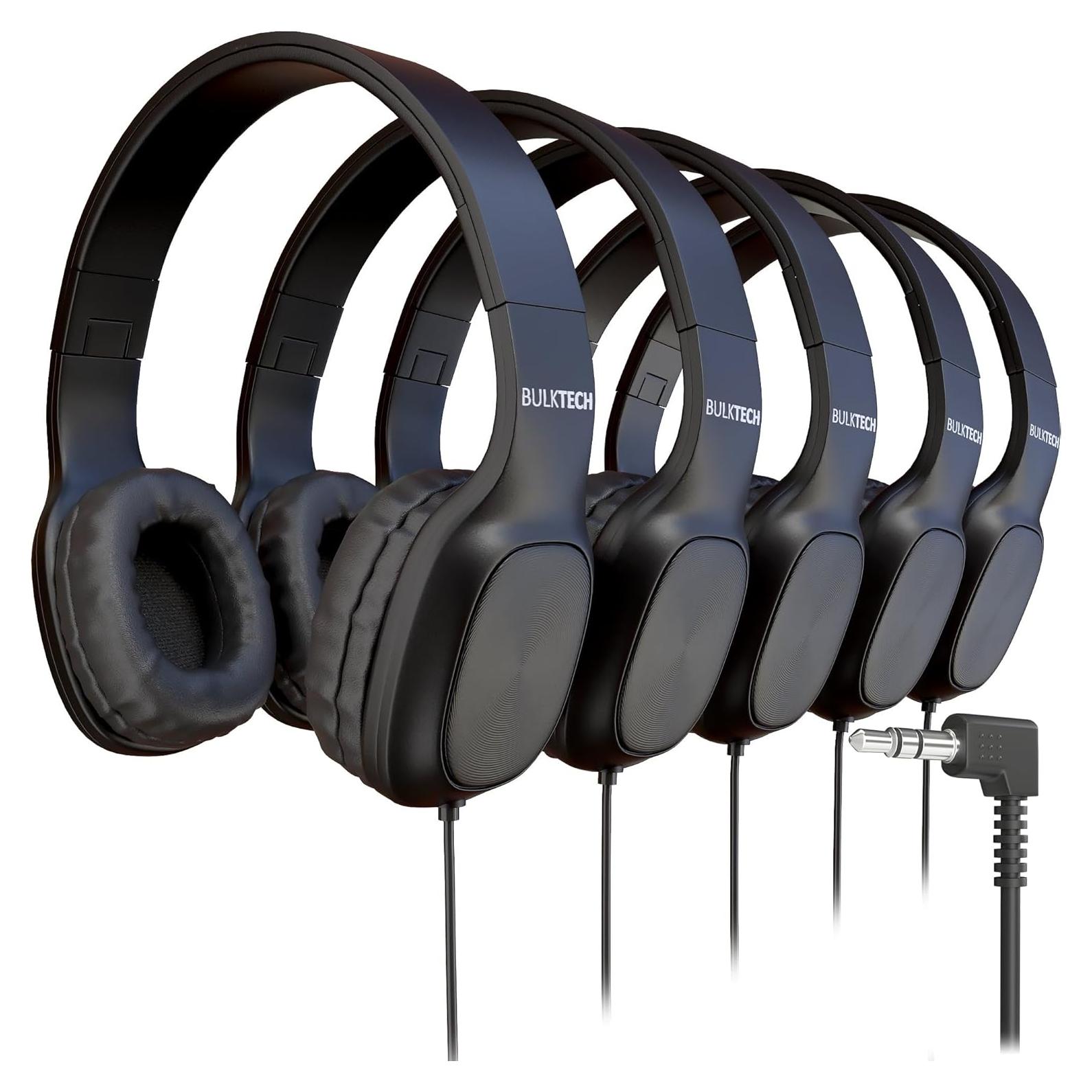 Auriculares de Cuero Bulktech sobre la Oreja 5 Unidades Negro
