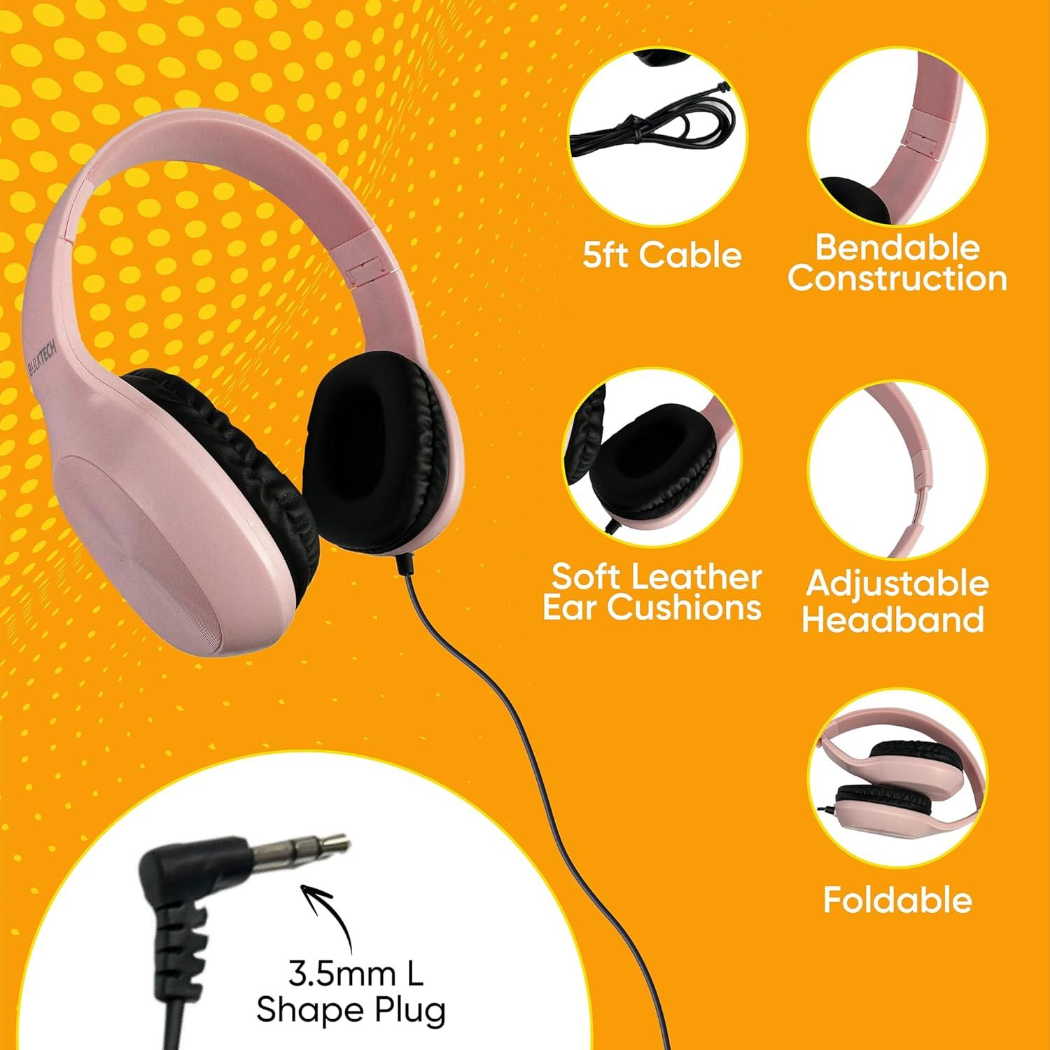 Auriculares de Cuero Bulktech sobre la Oreja 5 Unidades Negro