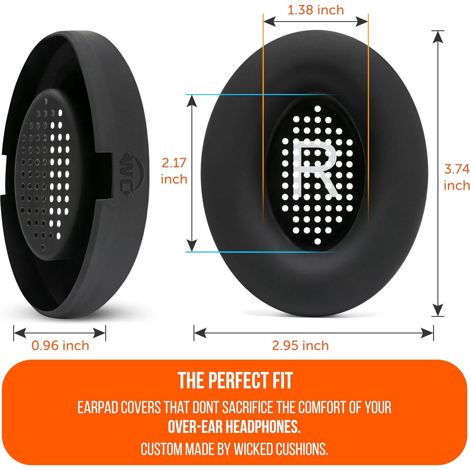 Fundas de Almohadilla WC SweatZ para Bose QuietComfort - Negro