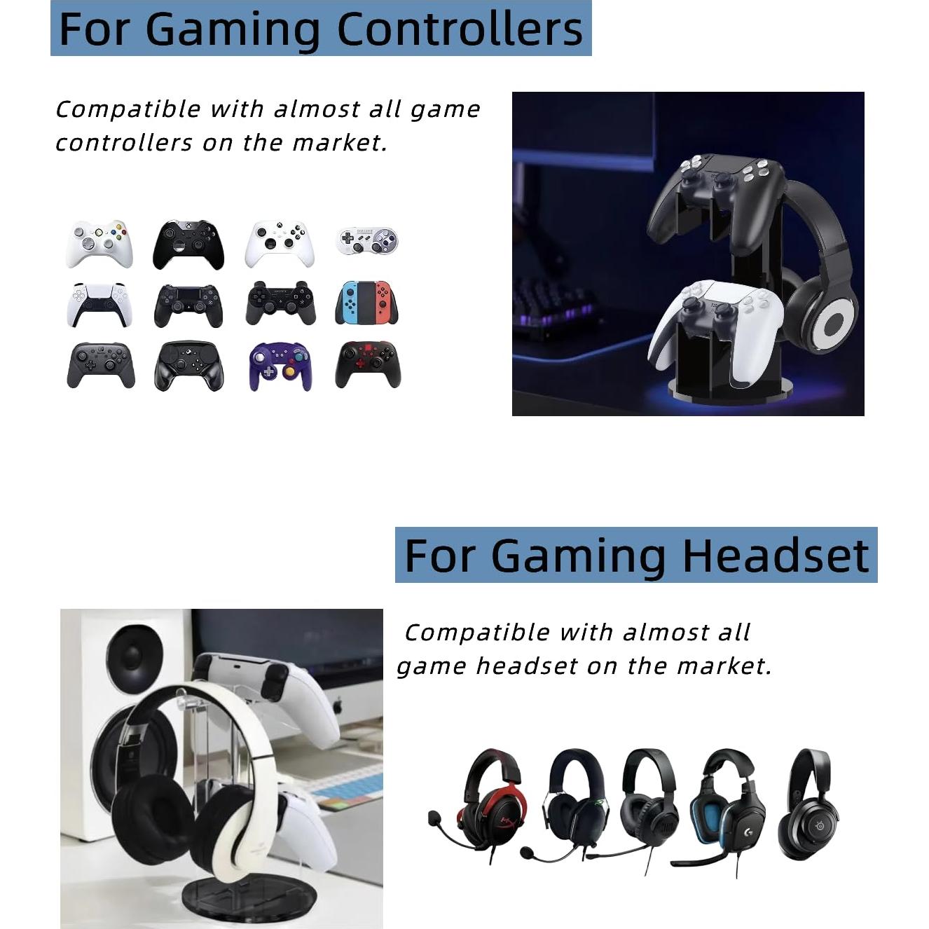 Soporte de Controlador y Auriculares MOKUYOBY 2 Niveles Negro