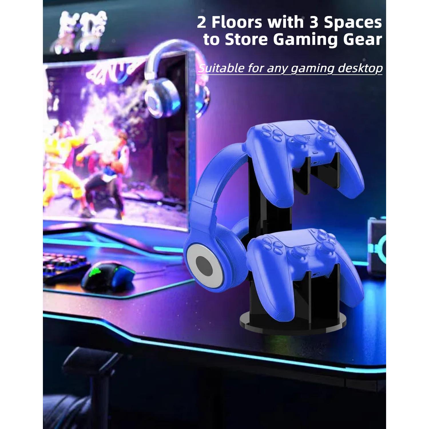 Soporte de Controlador y Auriculares MOKUYOBY 2 Niveles Negro