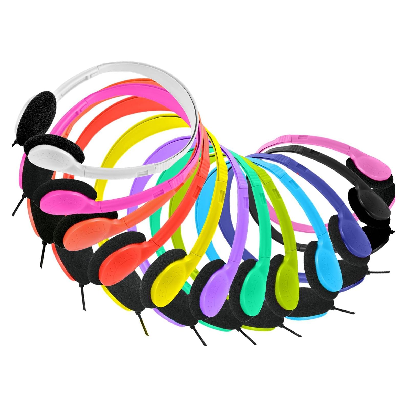 Auriculares con cable Waneni JS857 para niños - Paquete de 6 colores