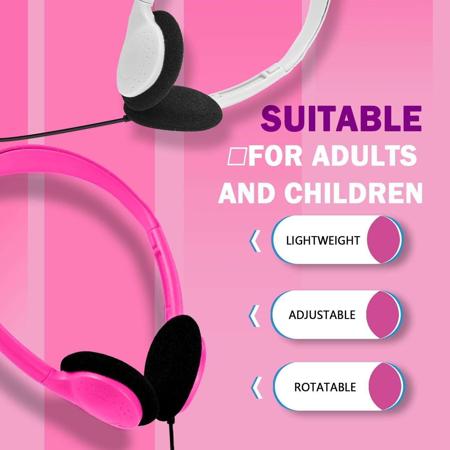 Auriculares con cable Waneni JS857 para niños - Paquete de 6 colores
