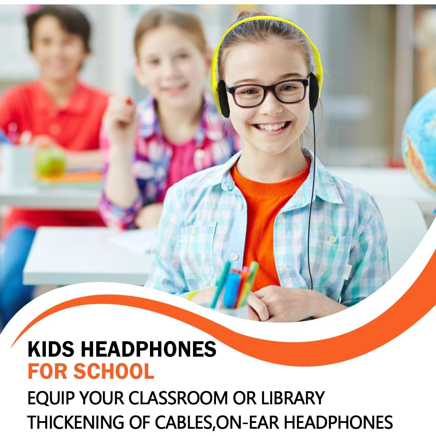 Auriculares con cable Waneni JS857 para niños - Paquete de 6 colores