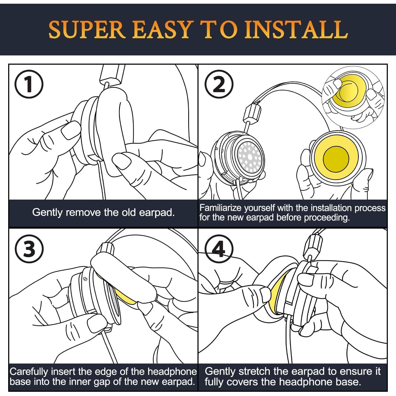 Almohadillas de Repuesto SOULWIT para Auriculares Grado GS1000/PS1000 - Negro