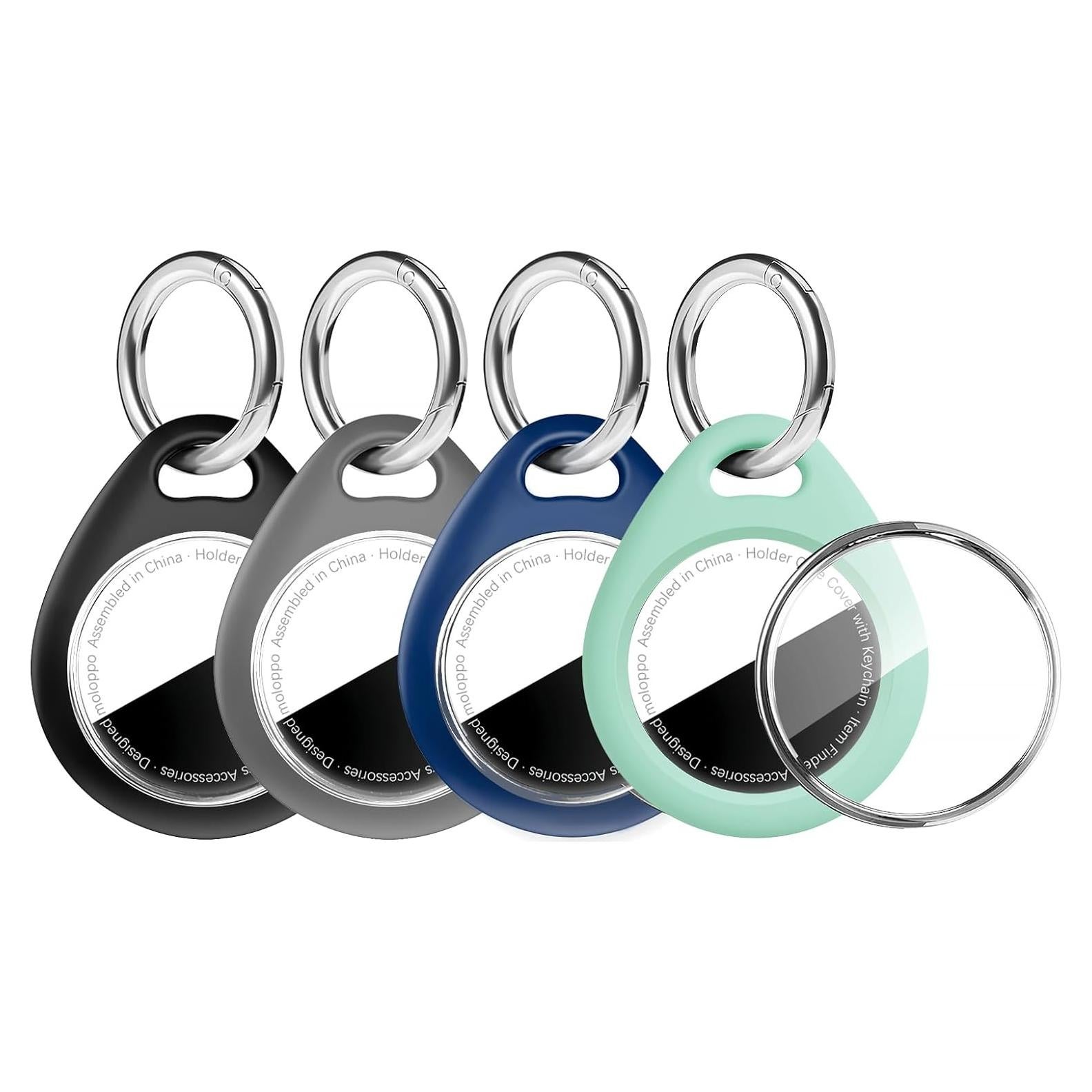 Soporte para AirTag MOLOPPO 4 Pack Funda Impermeable TPU