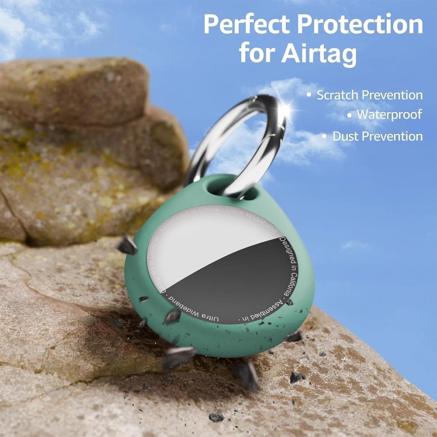 Soporte para AirTag MOLOPPO 4 Pack Funda Impermeable TPU