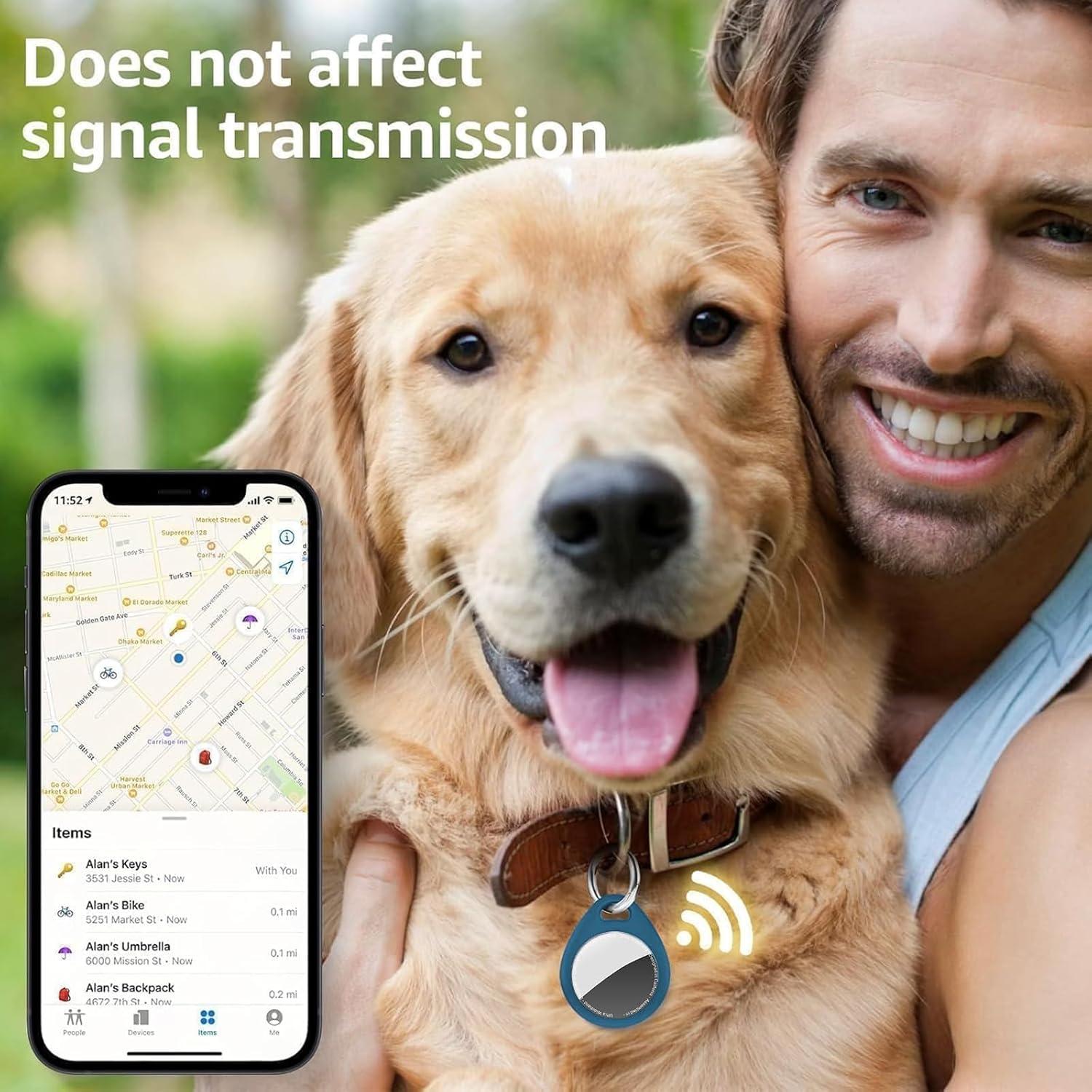 Soporte para AirTag MOLOPPO 4 Pack Funda Impermeable TPU