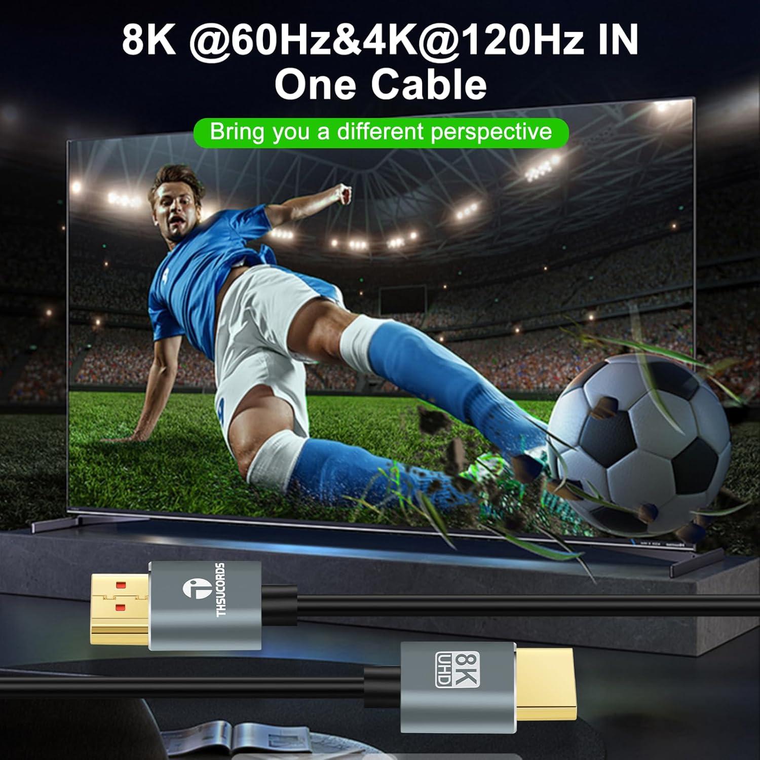 Cable HDMI 2.1 Jinglong 0.5M Ultra Delgado 8K 4K 48Gbps