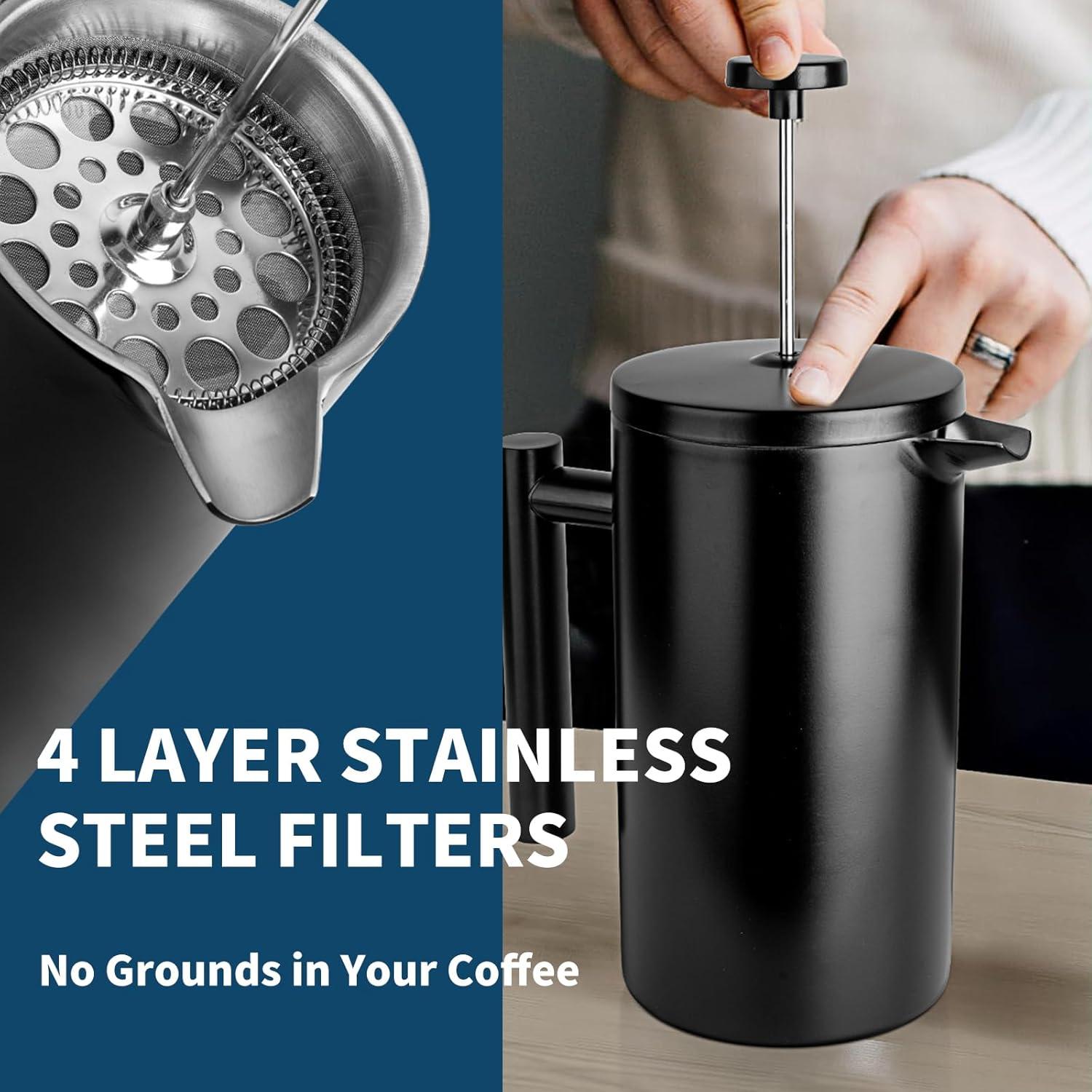 Prensa Francesa MERMOO YILAN 1L Acero Inoxidable Doble Aislado