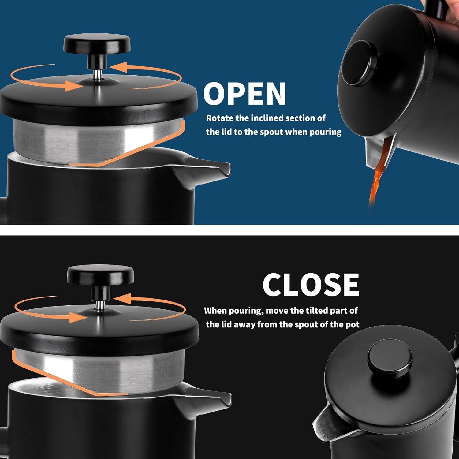 Prensa Francesa MERMOO YILAN 1L Acero Inoxidable Doble Aislado
