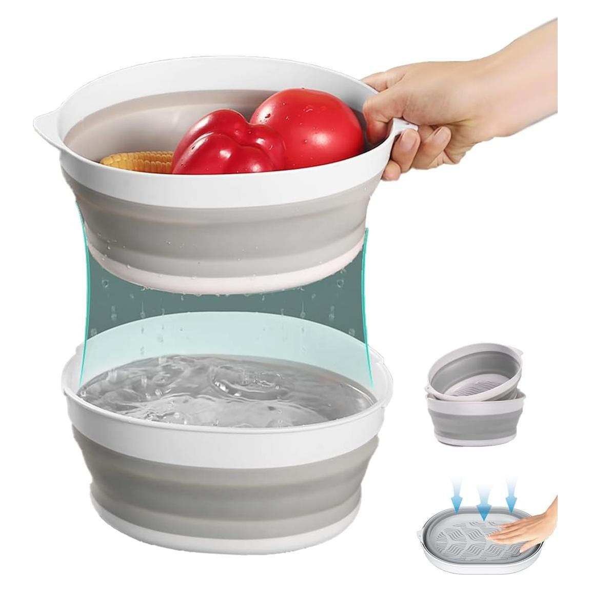 Juego de Fregadero Plegable JHZWD 3L con Colador de Cocina