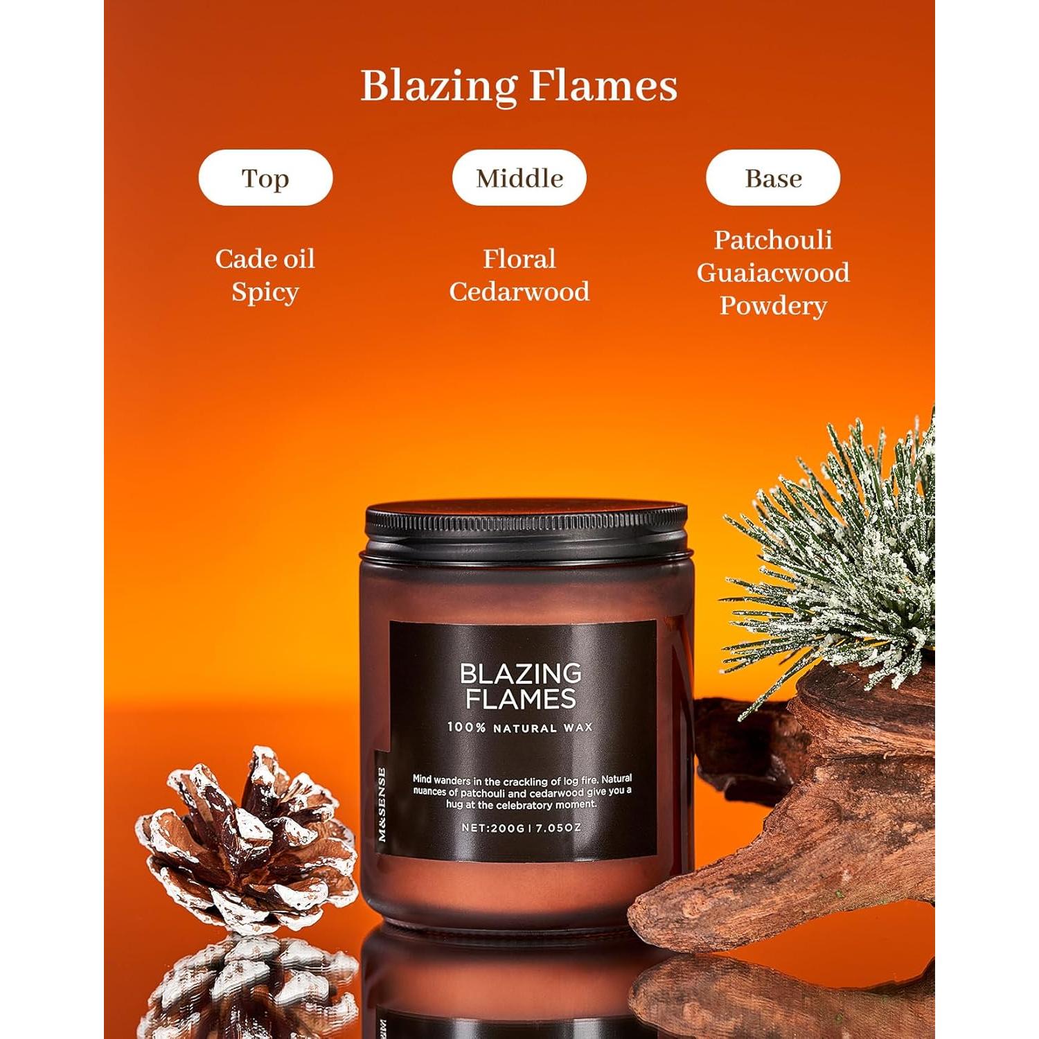 Vela Aromática M&SENSE Llamas Ardientes 200g Cera Soja