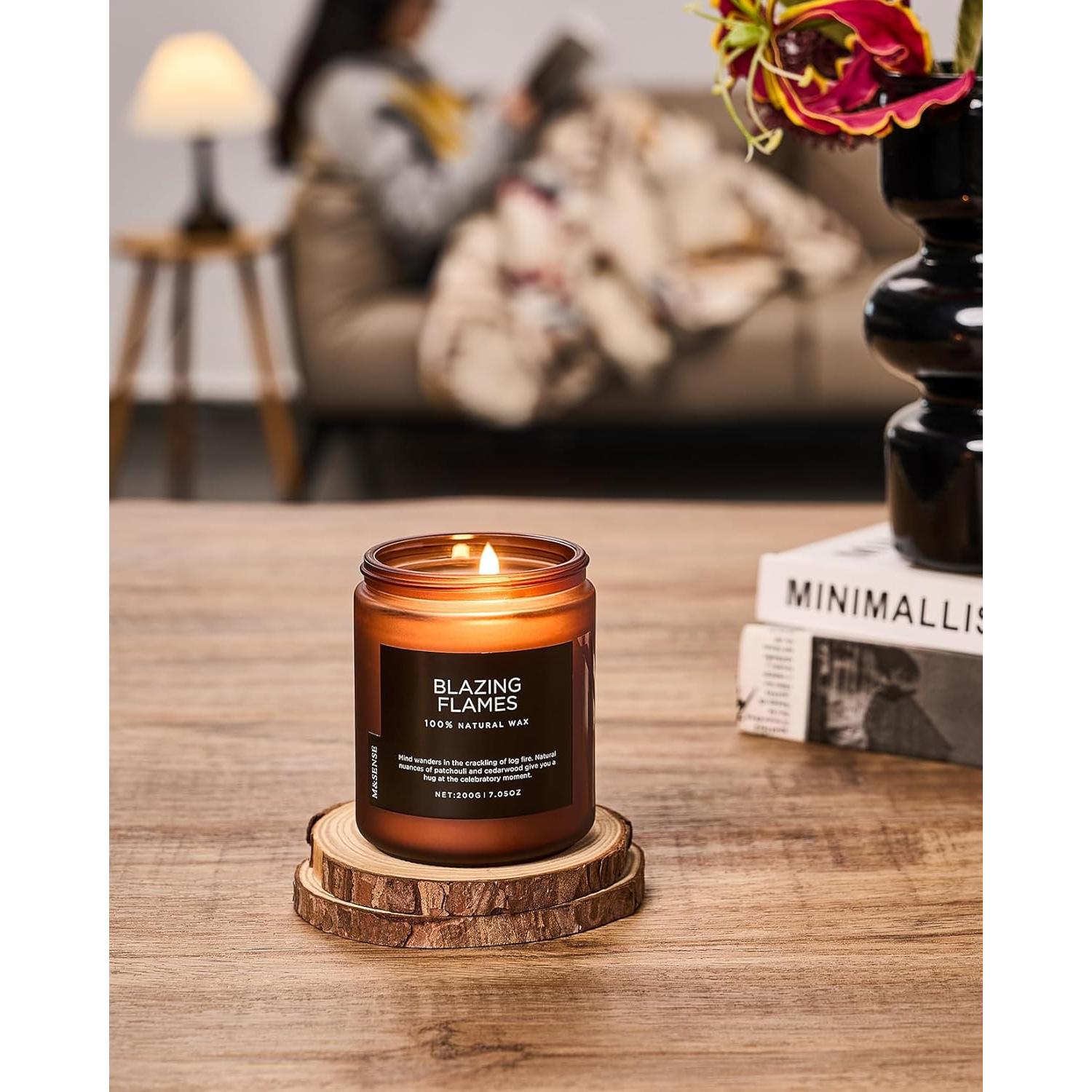 Vela Aromática M&SENSE Llamas Ardientes 200g Cera Soja