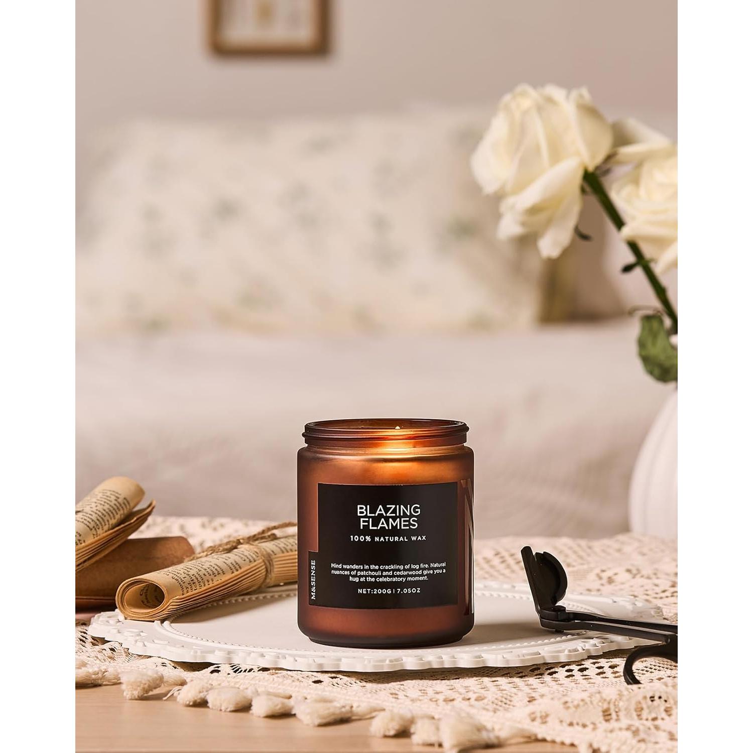 Vela Aromática M&SENSE Llamas Ardientes 200g Cera Soja