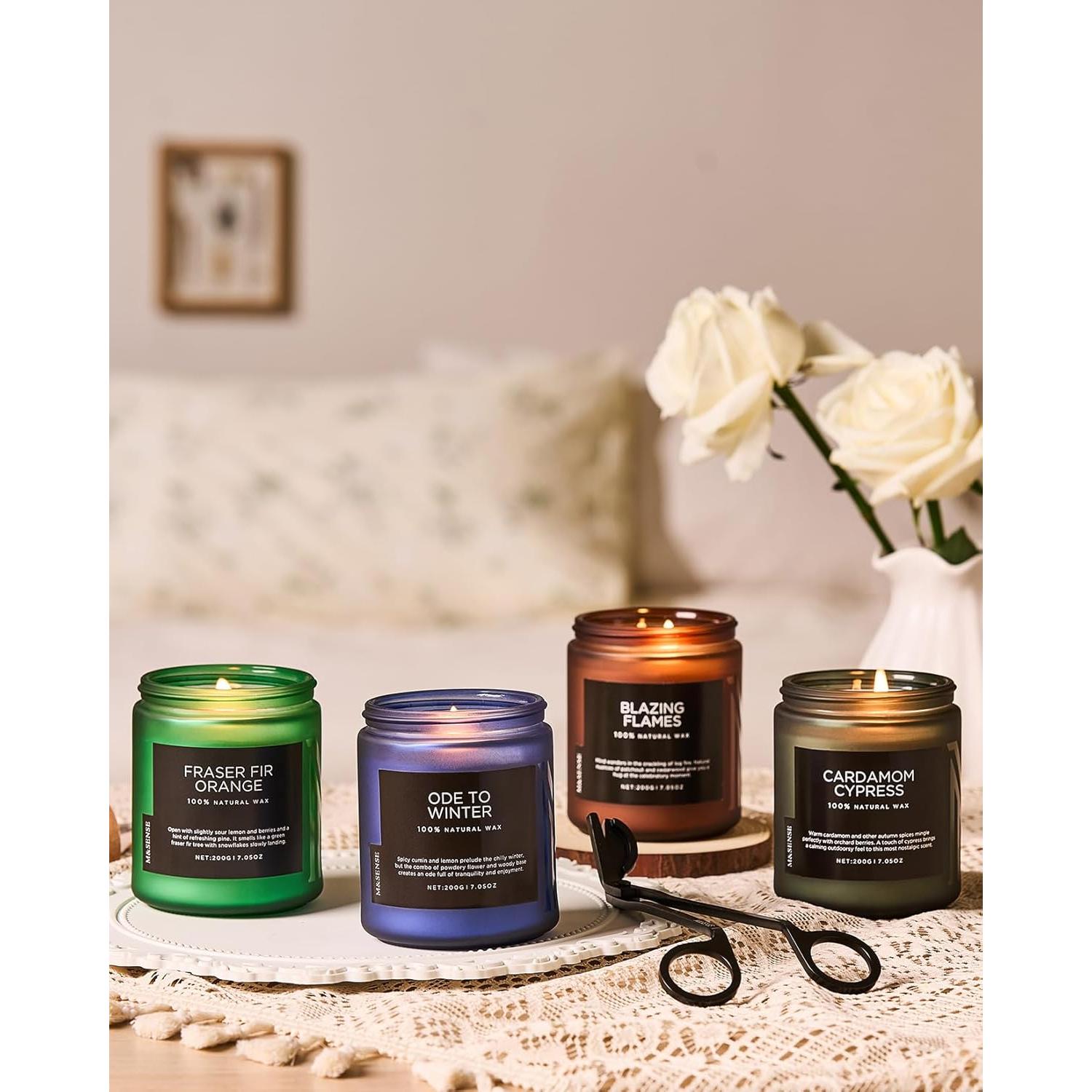 Vela Aromática M&SENSE Llamas Ardientes 200g Cera Soja