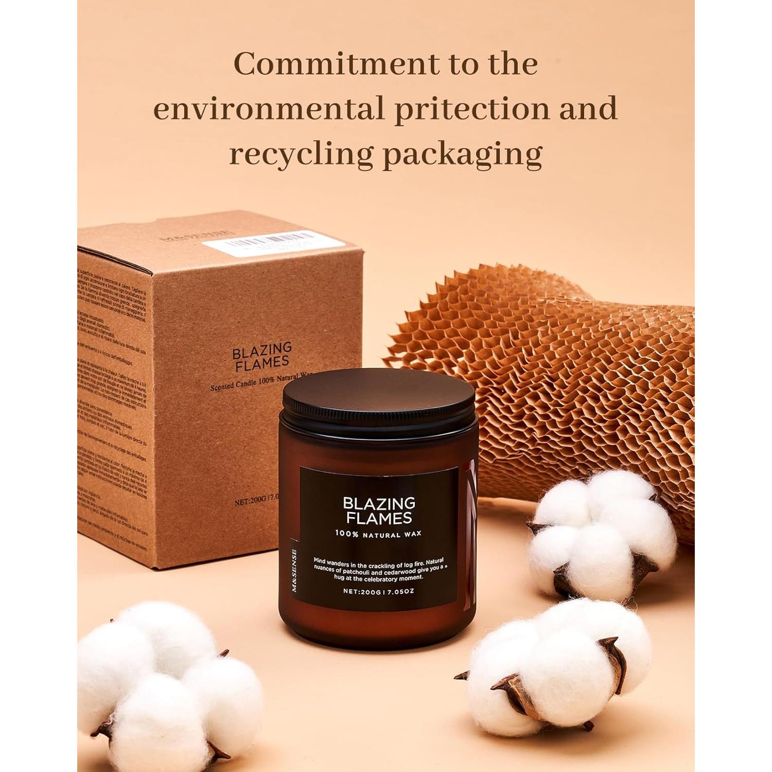 Vela Aromática M&SENSE Llamas Ardientes 200g Cera Soja