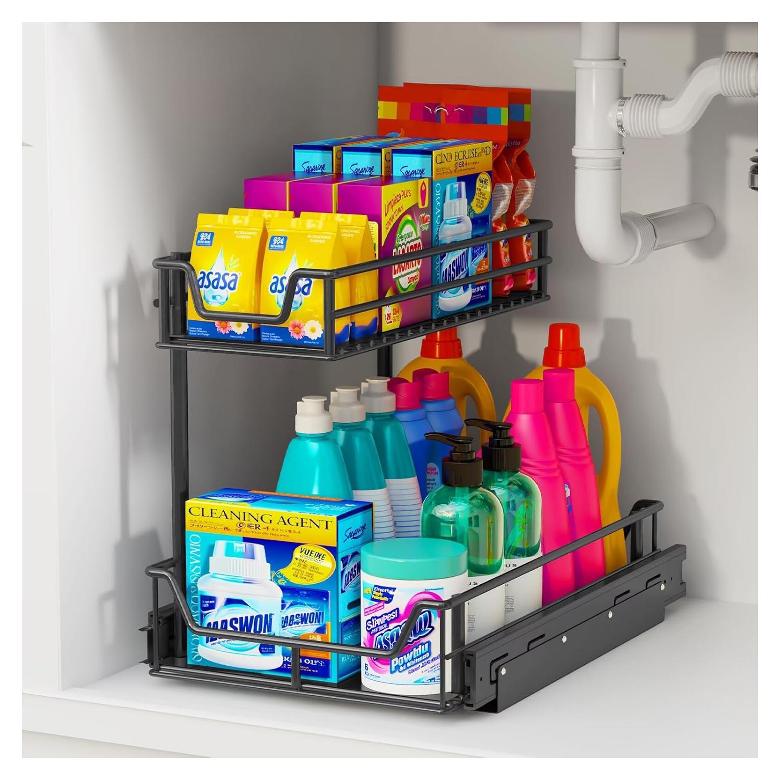 Organizador Bajo el Fregadero Xumilas 60Lbs 2-Pack Negro