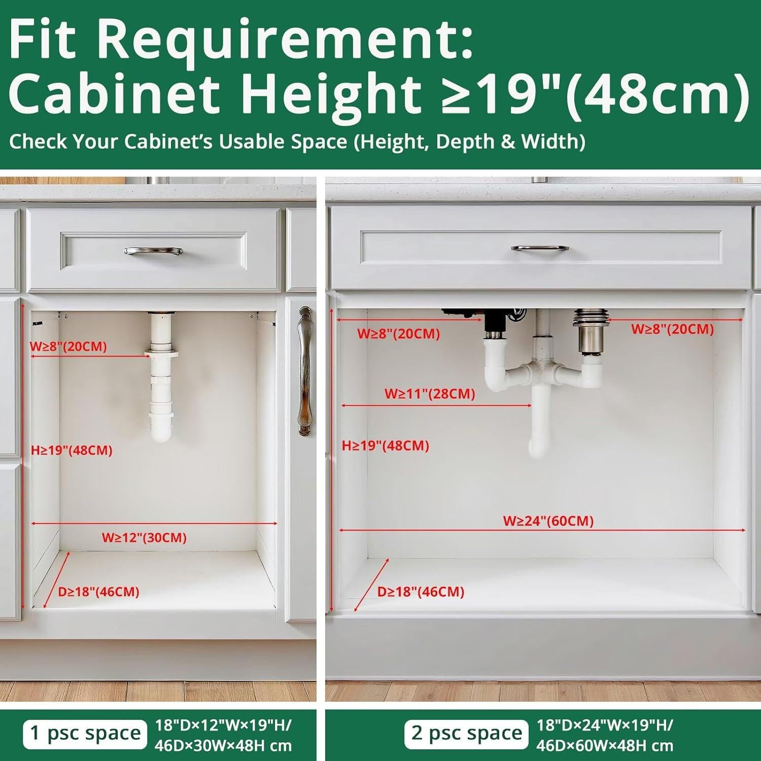 Organizador Bajo el Fregadero Xumilas 60Lbs 2-Pack Negro