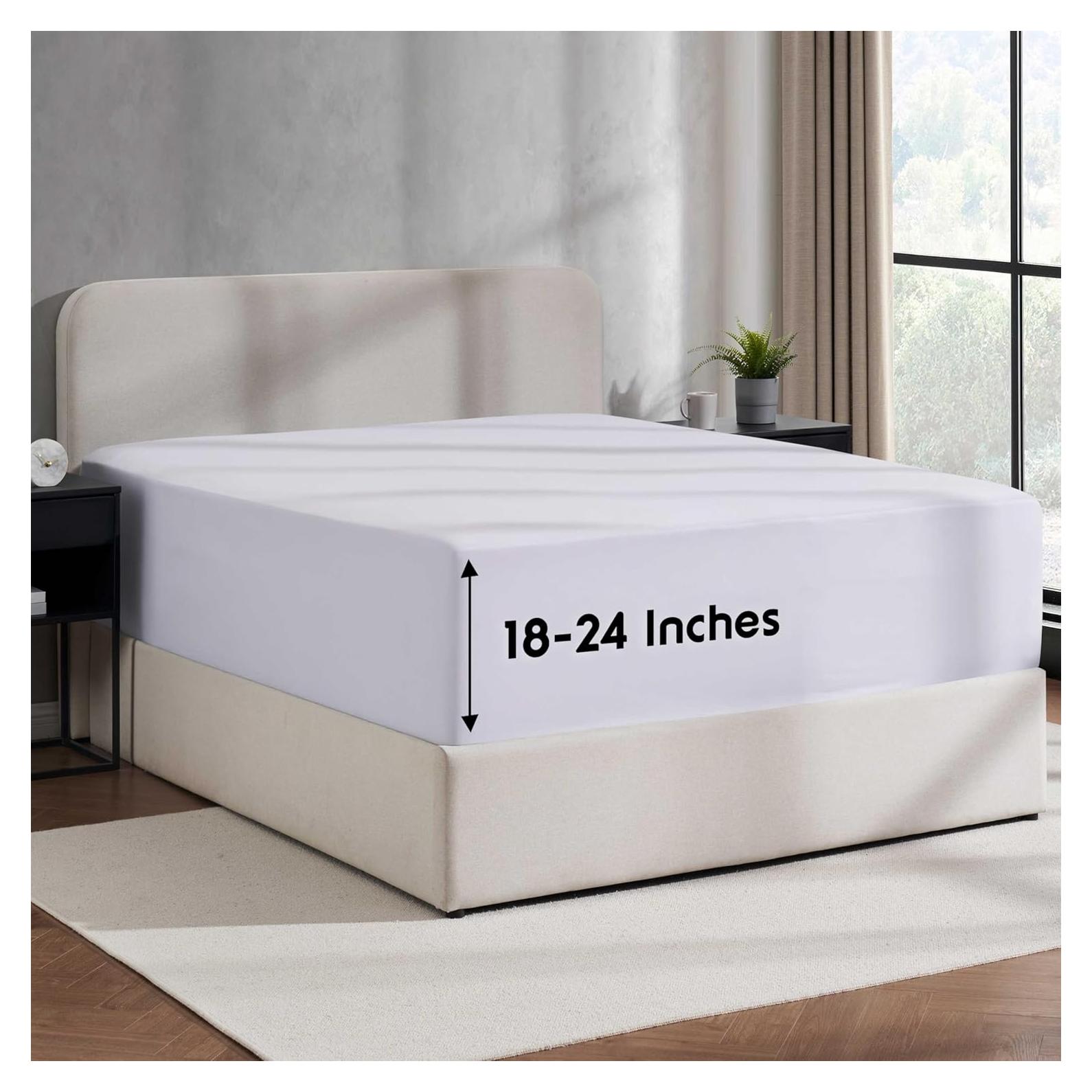 Sábana Ajustable Twin Nestl Blanca Microfibra 24" Profunda