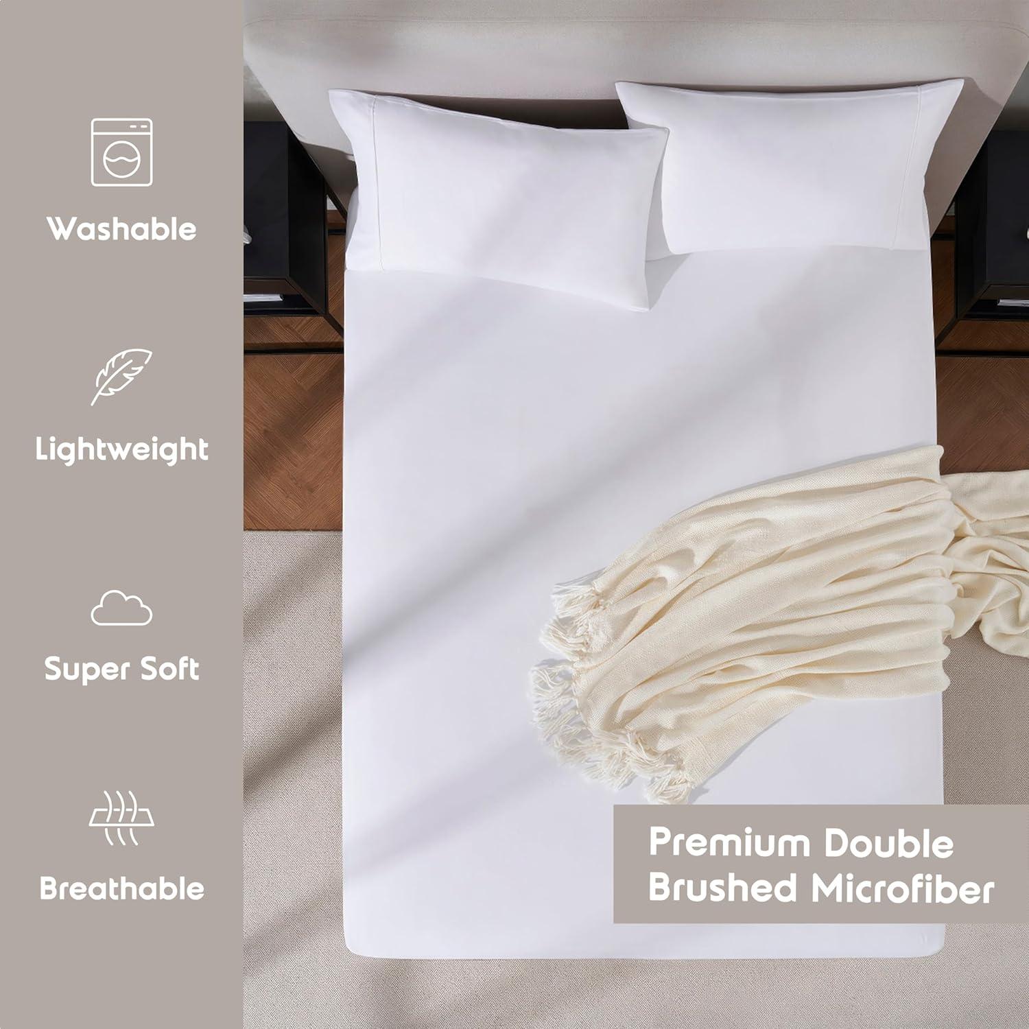 Sábana Ajustable Twin Nestl Blanca Microfibra 24" Profunda