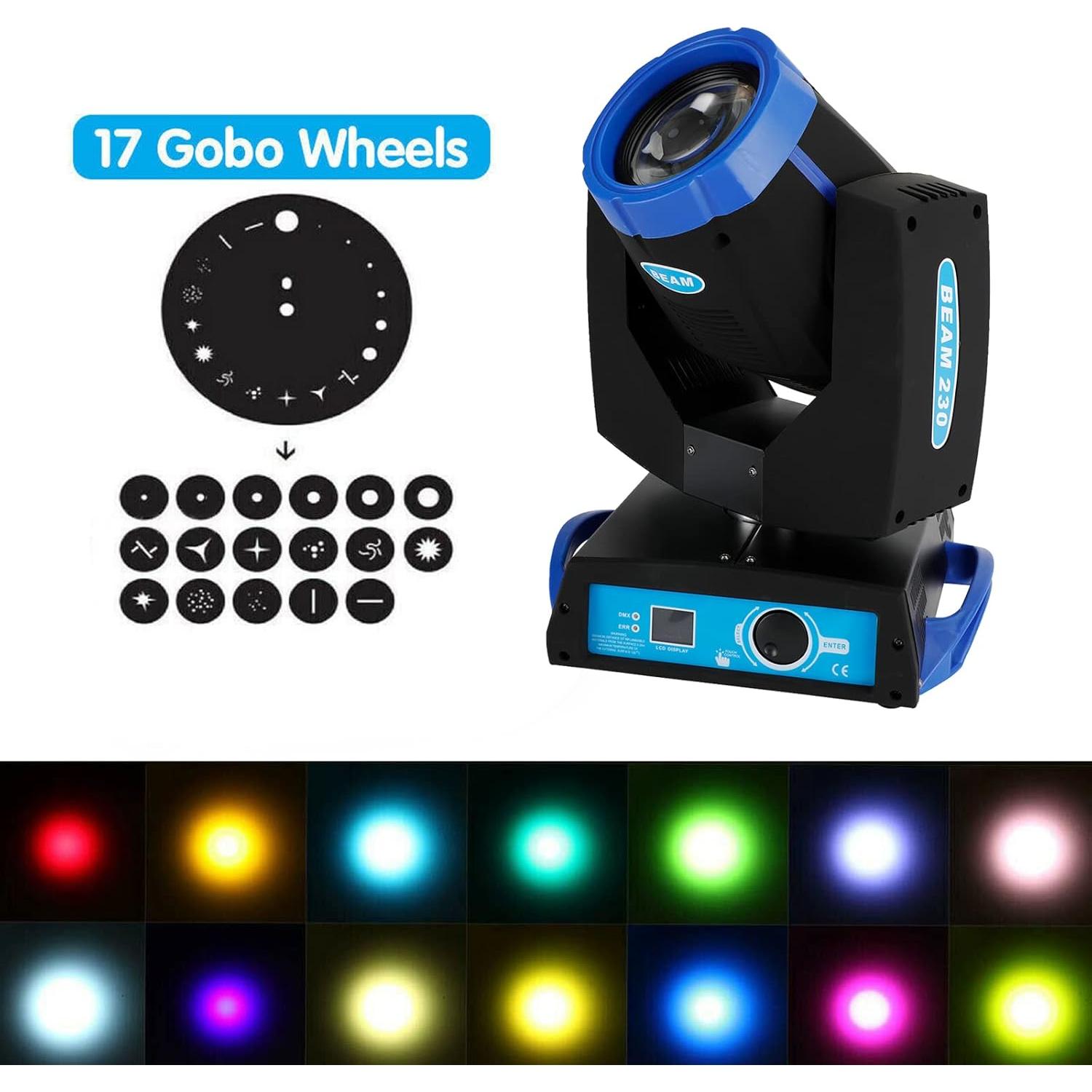 Luz Móvil Topteng 230W 7R DMX512 17 Gobos RGBW