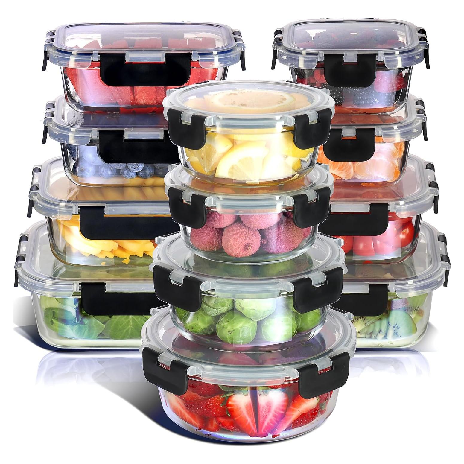 Contenedores de Almacenamiento de Vidrio Nestl 24 Piezas