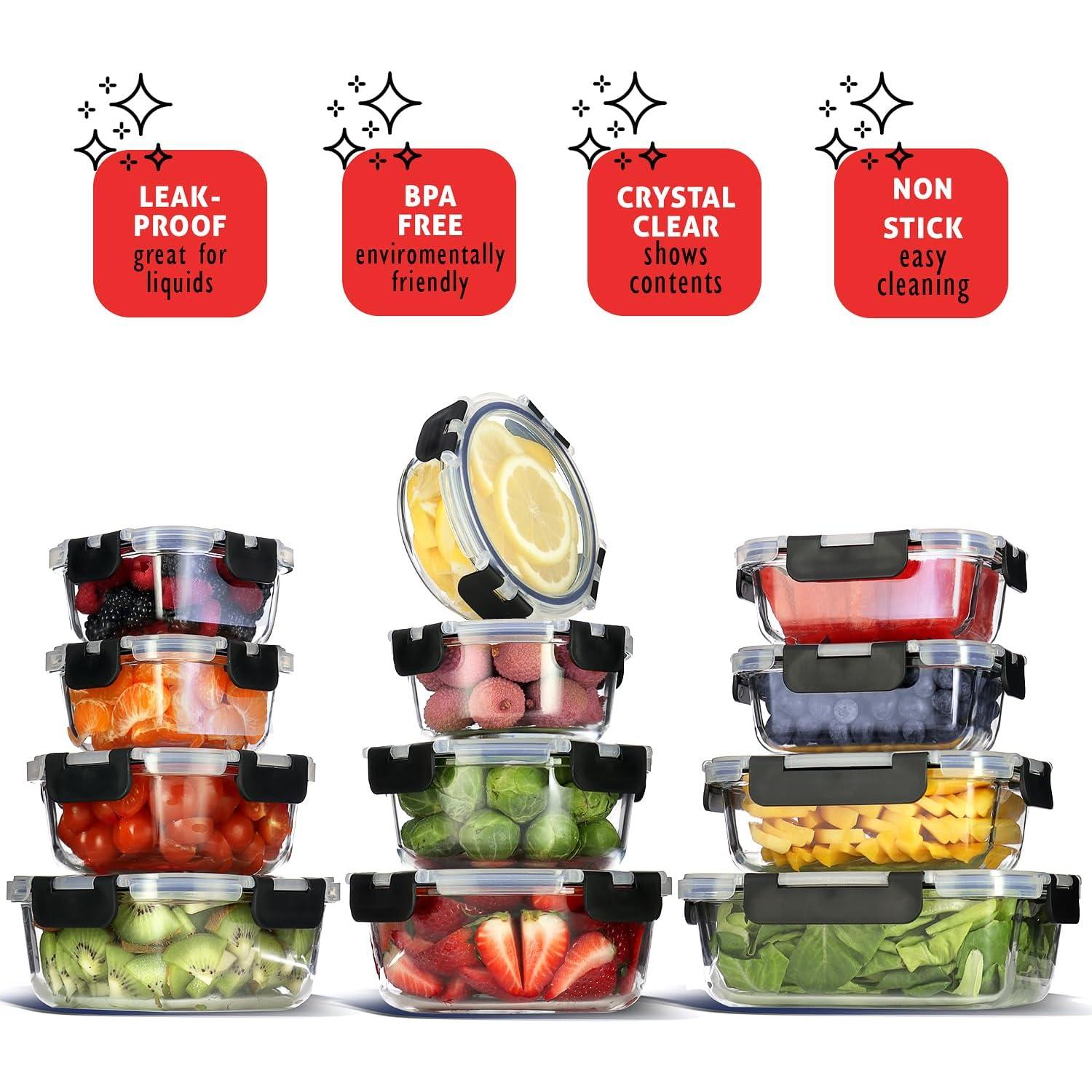 Contenedores de Almacenamiento de Vidrio Nestl 24 Piezas