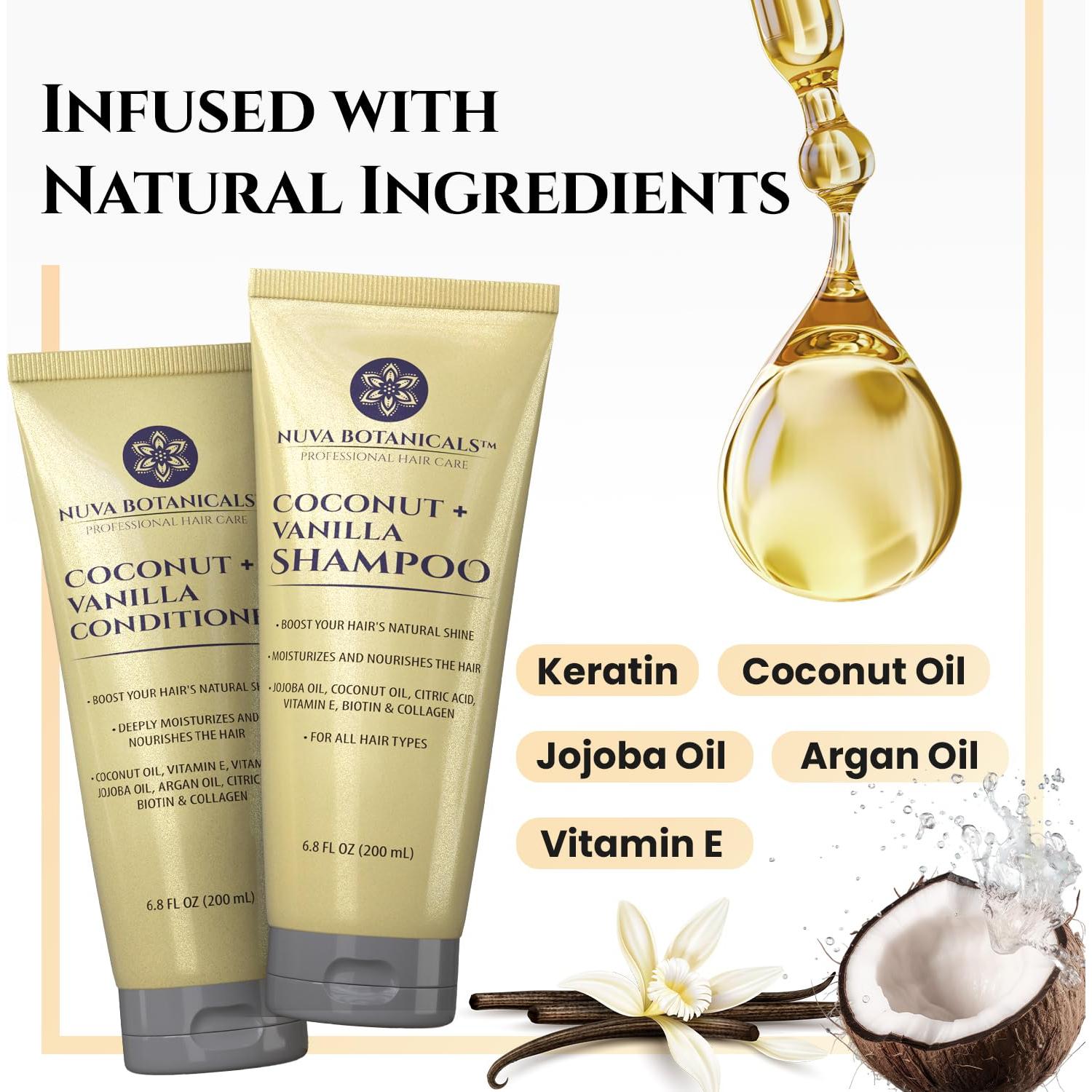 Set Champú y Acondicionador Nuva Botanicals 192ml Coco Vainilla