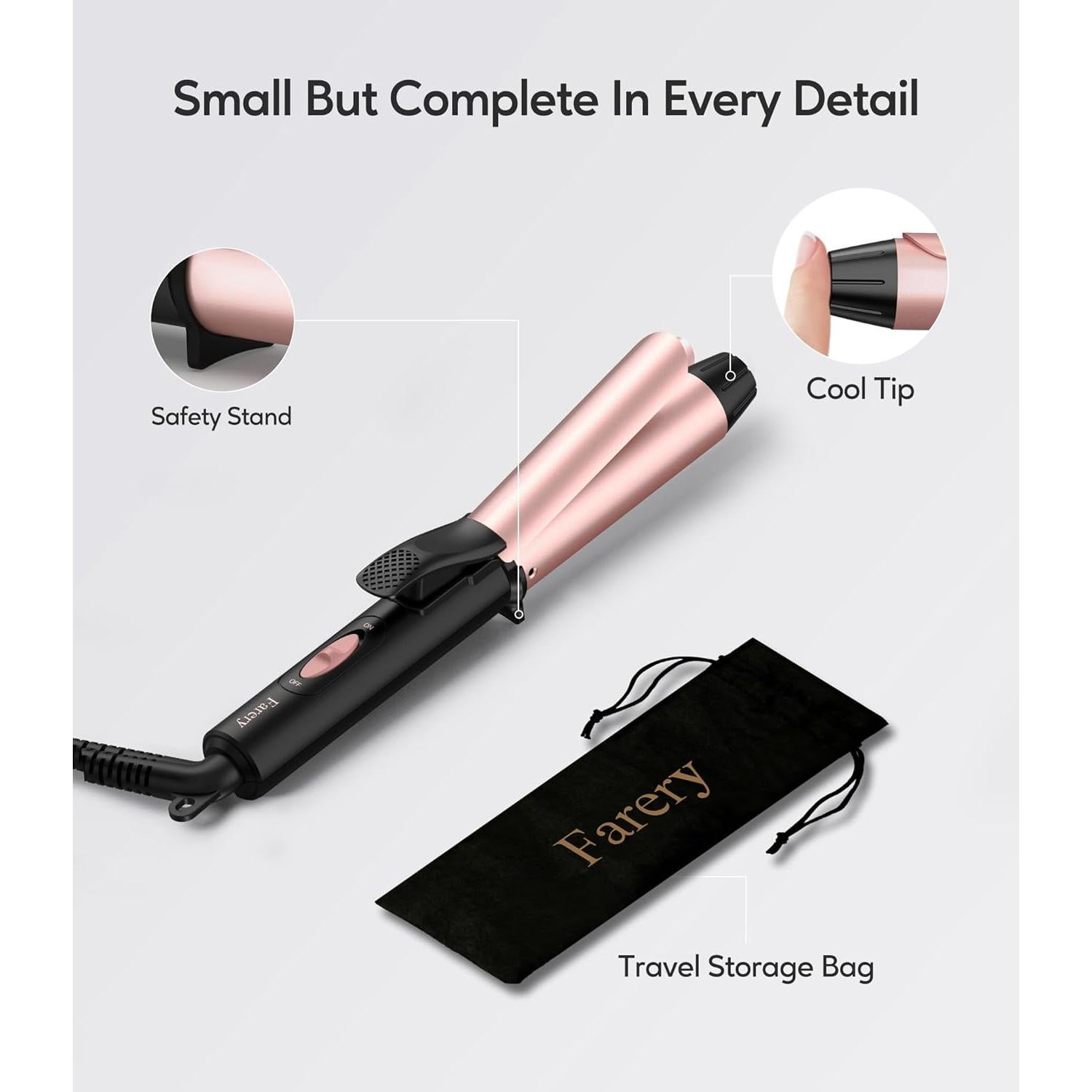 Plancha de Rizar Cerámica FARERY 1" Doble Voltaje Viaje