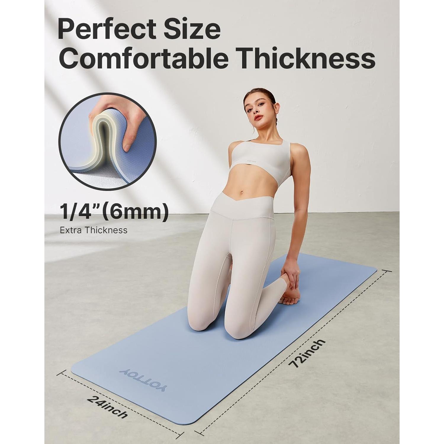 Esterilla de Yoga YOTTOY Antideslizante 183x61cm Azul