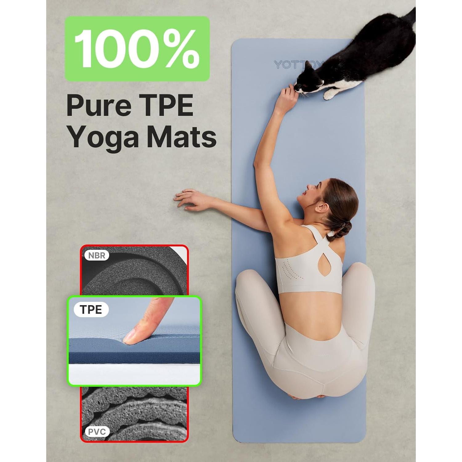 Esterilla de Yoga YOTTOY Antideslizante 183x61cm Azul