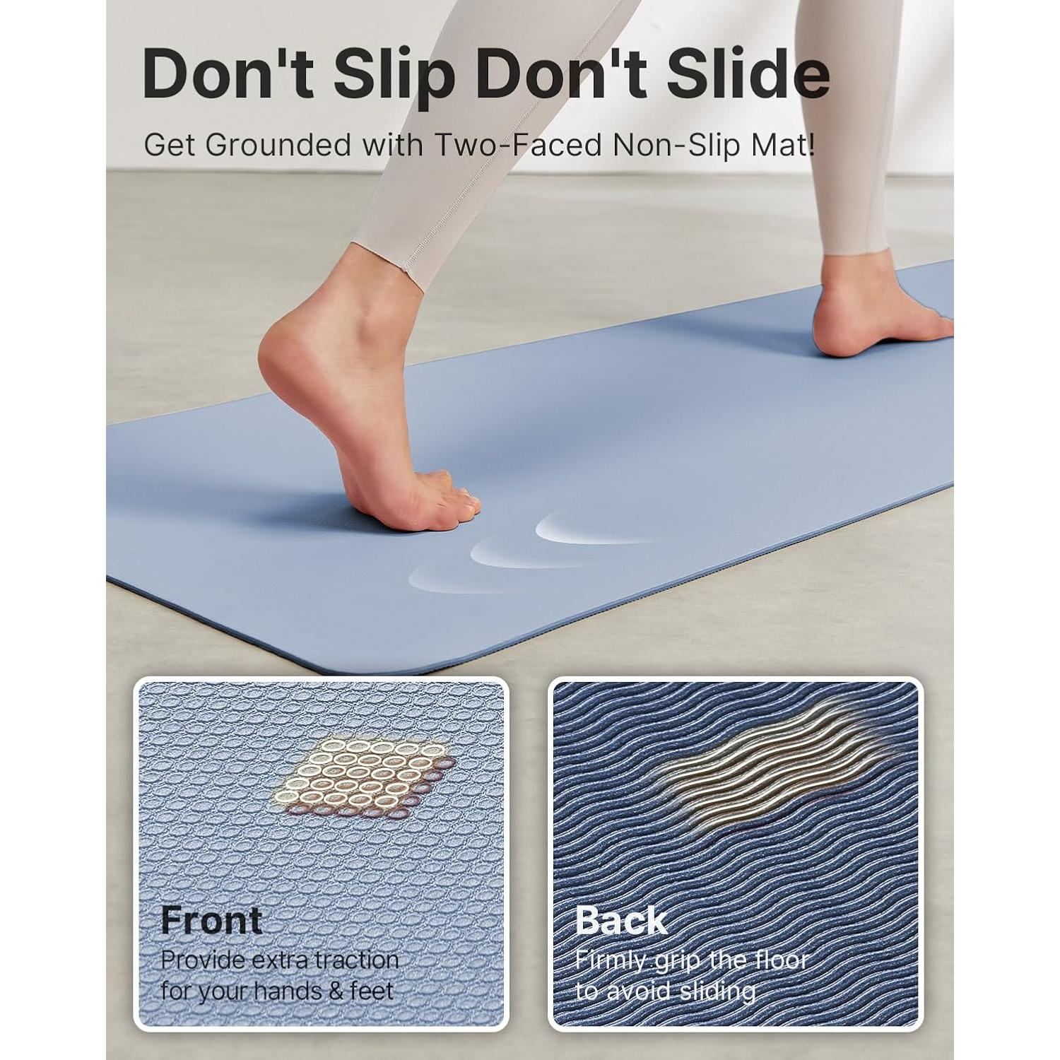 Esterilla de Yoga YOTTOY Antideslizante 183x61cm Azul