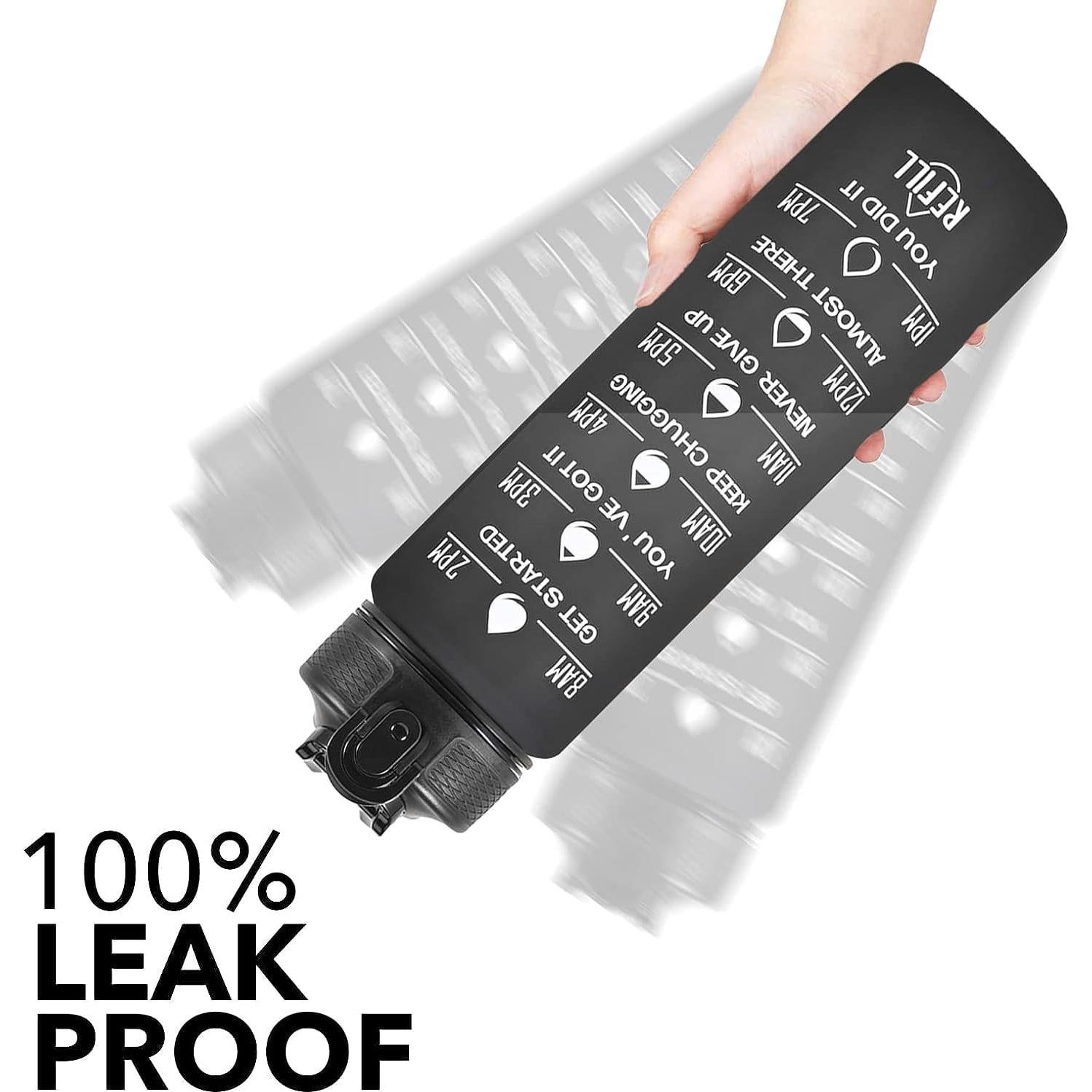 Botella de Agua Motivacional KIKE 946ml con Popote y Correa