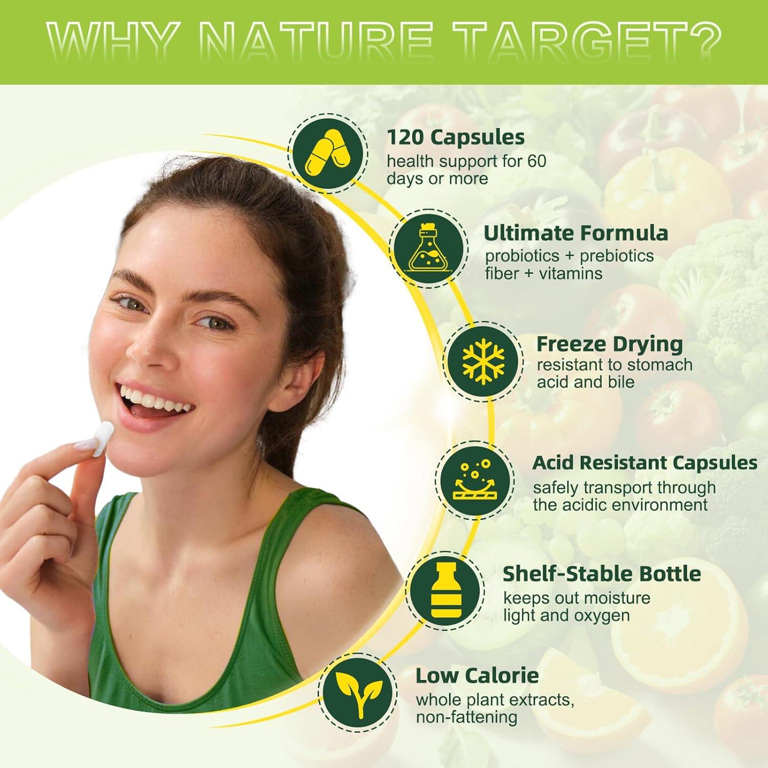 Suplemento de Fibra Prebiótica Nature Target 120 Cápsulas